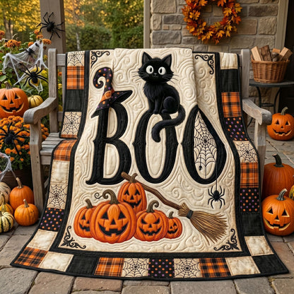 Boo Black Cat Witch Halloween WN0905002CL Quilt