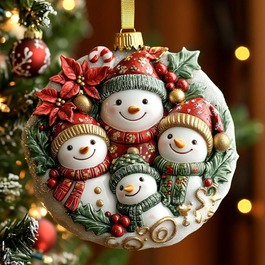 Snowman Family Blessing CW2410038CL Christmas Ornament
