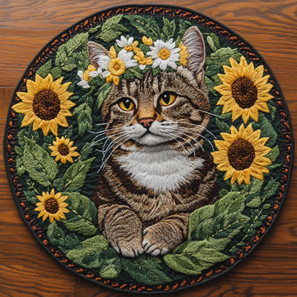 Cat Petal WN03036040CL Quilted Round Mat
