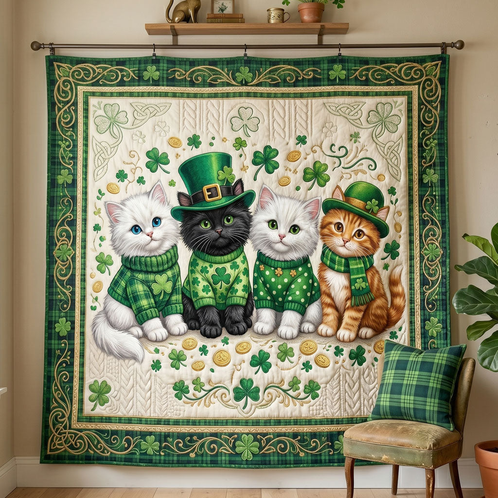 Lucky Clover Kitty Family WN0705012CL Quilt