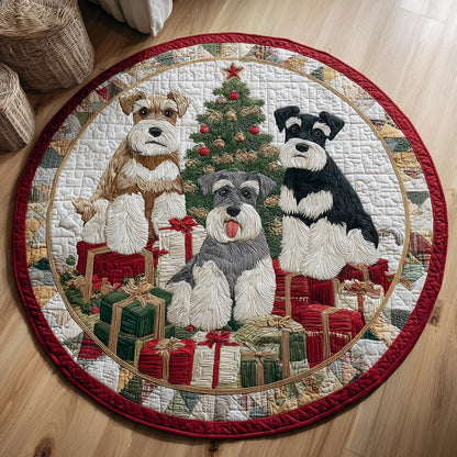Happy Pawlidays XR0611015CL Quilted Round Mat