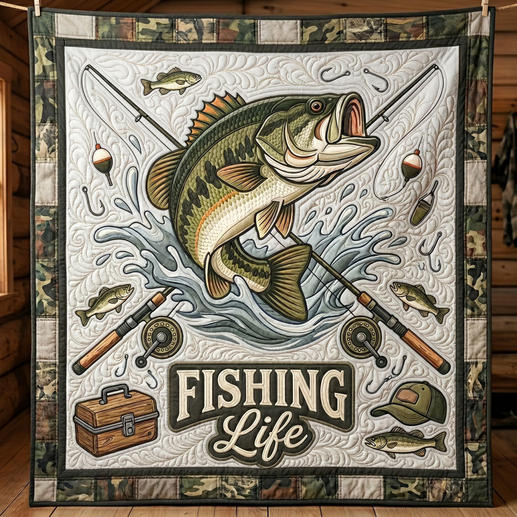 Fishing Life Bass WN0505016CL Quilt