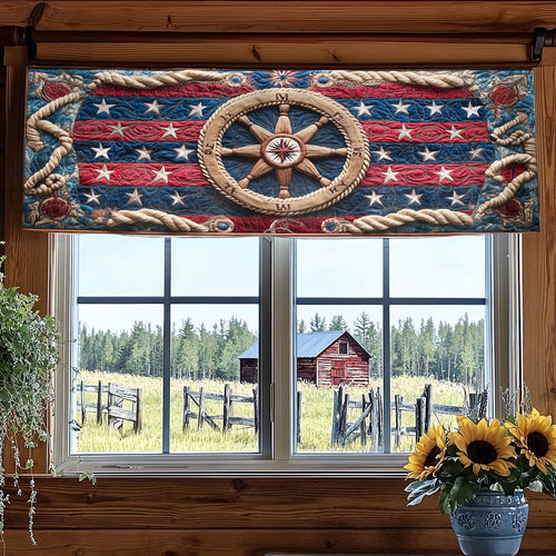 Ship Wheel Waves WN0906095CL Quilted Valance