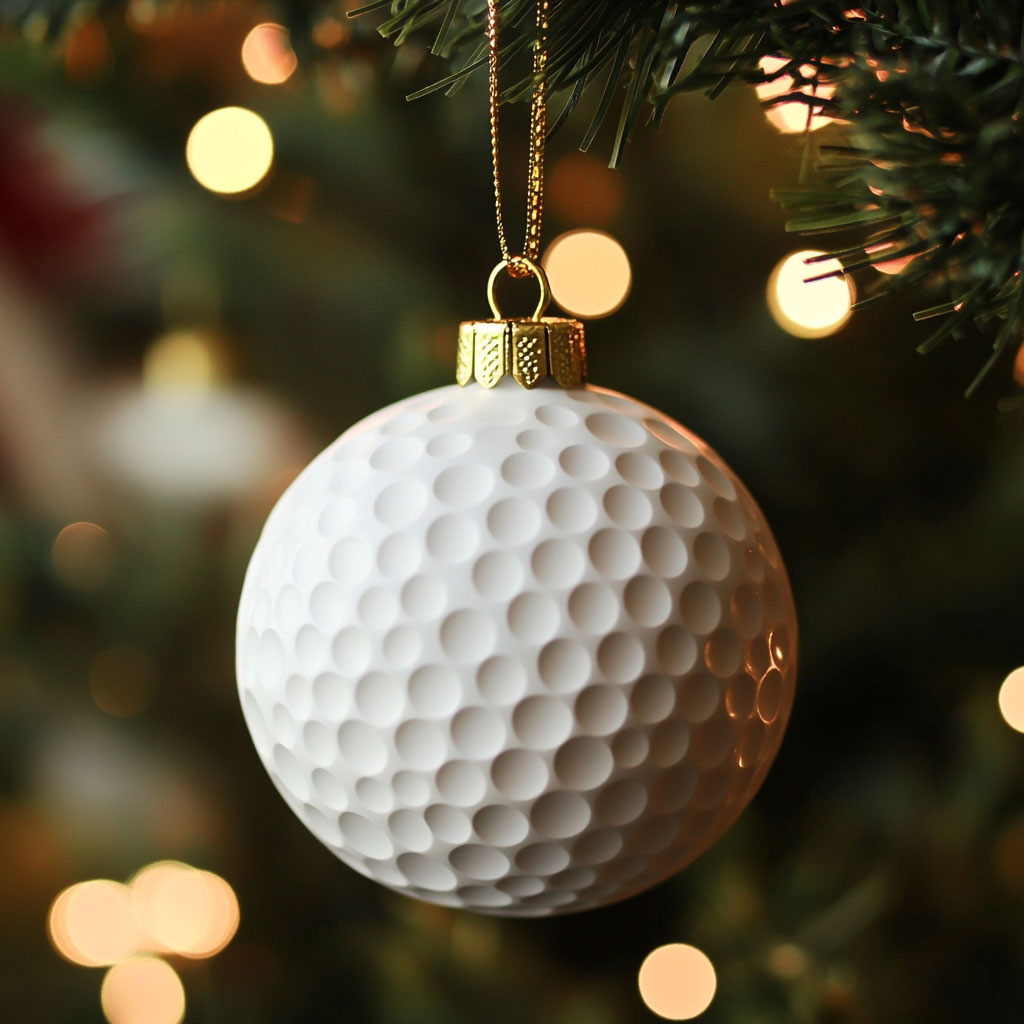 Golden Golf Ball Noel WN2511019CL Christmas Ornament