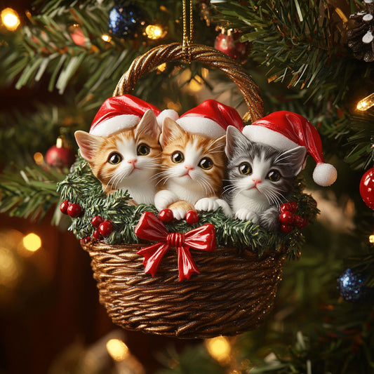Cat Basket CW0112004CL Christmas Ornament