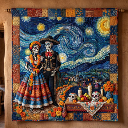 Starry Night Sugar Skull Romance WN2804019CL Quilt