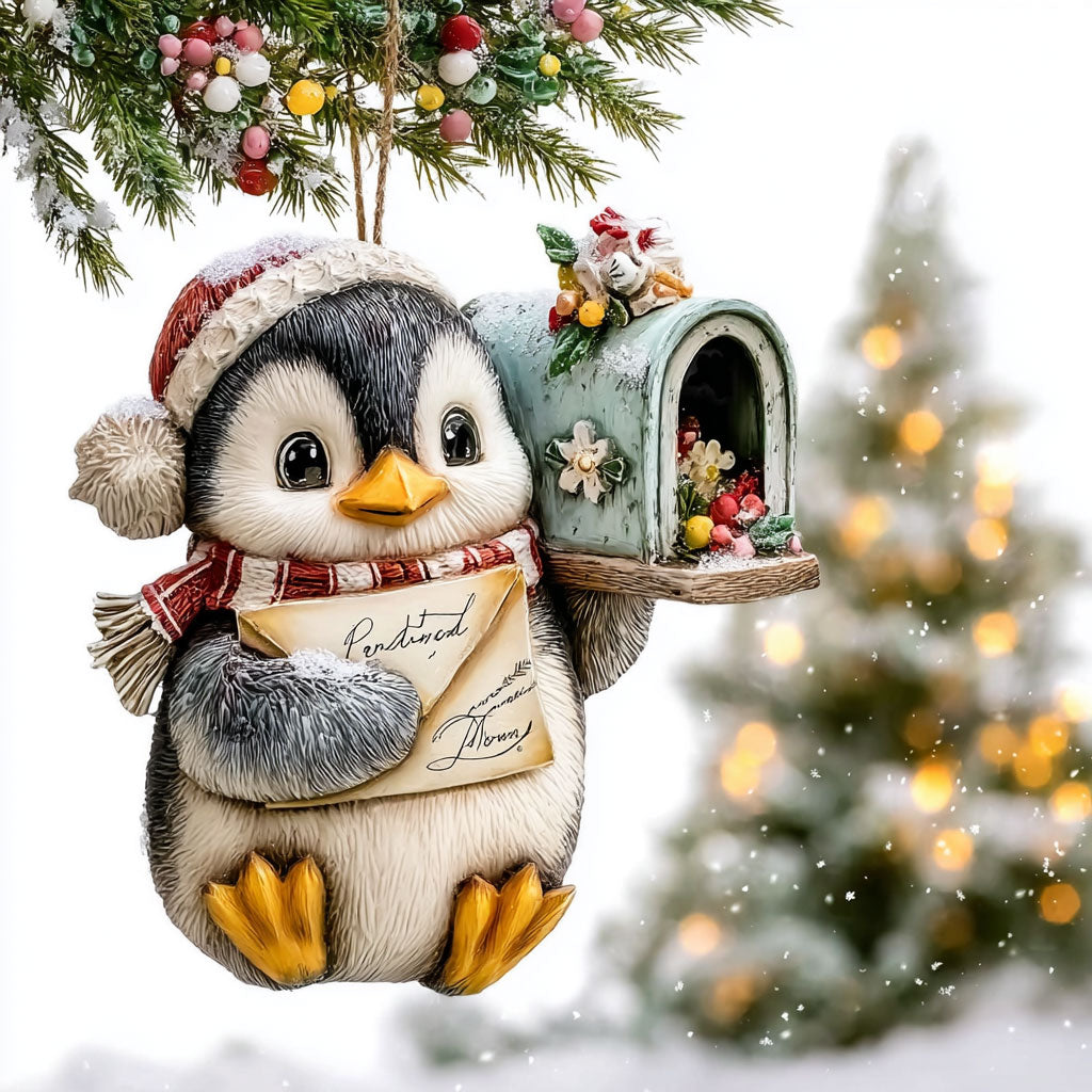 Penguin Snow Post WN1112068CL Christmas Ornament