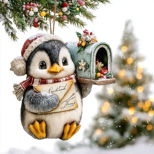 Penguin Snow Post WN1112068CL Christmas Ornament