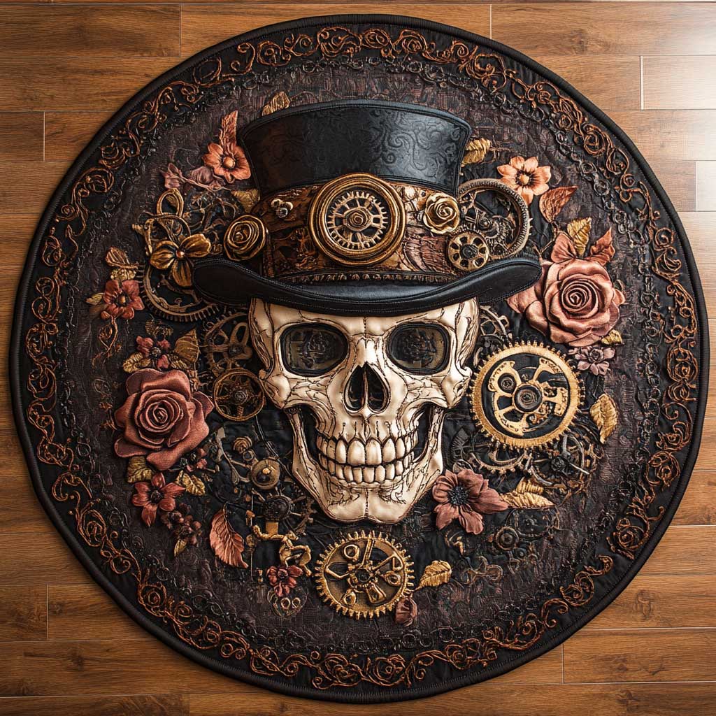 Gothic Skull WN1005029CL Quilted Round Mat