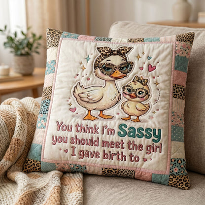 Sassy Mama Duck WN1604016CL Quilt Pillow Case