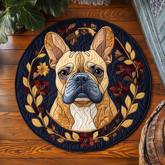 Bulldog Autumn WP2204081CL Quilted Round Mat