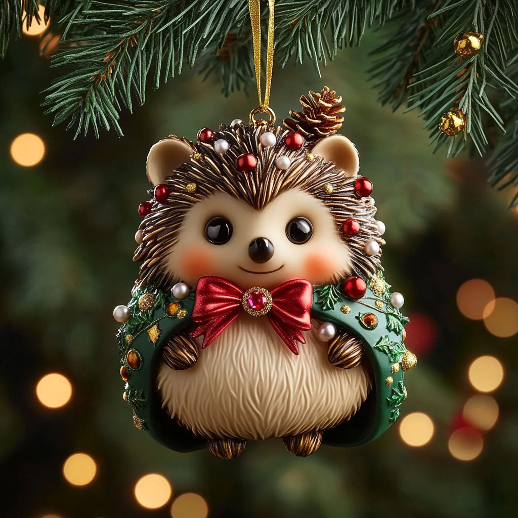 Hedgehog Festive Glow WN0912013CL Christmas Ornament