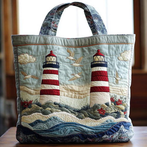 Twin Lighthouse CW1301025CL Quilted Tote Bag