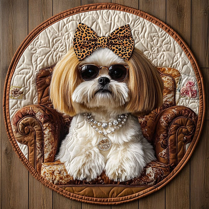 Luxury Shih Tzu KL0412010CL Quilted Round Mat