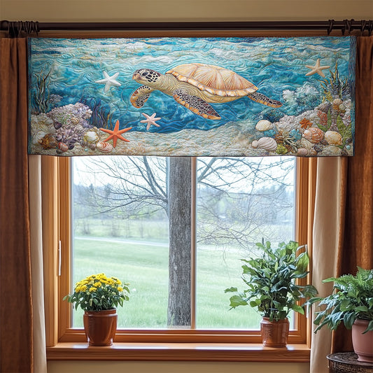 Coral Turtle WN2003057CL Quilted Valance