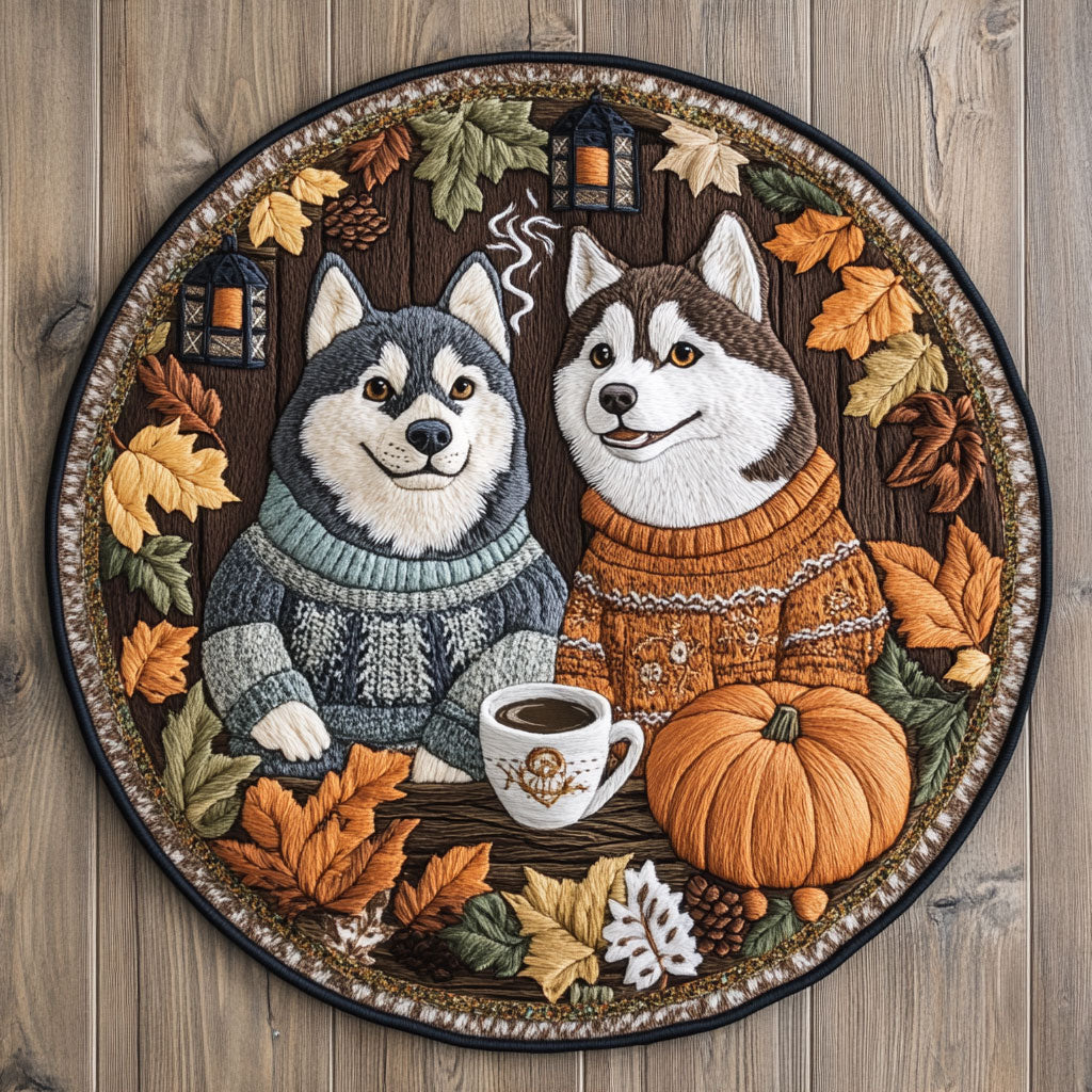 Husky Snuggle WN2905041CL Quilted Round Mat