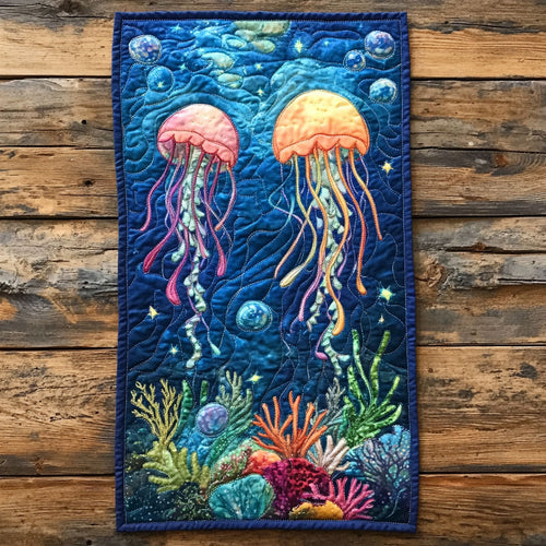 Colorful Jellyfish WP0605006CL Quilted Table Runner