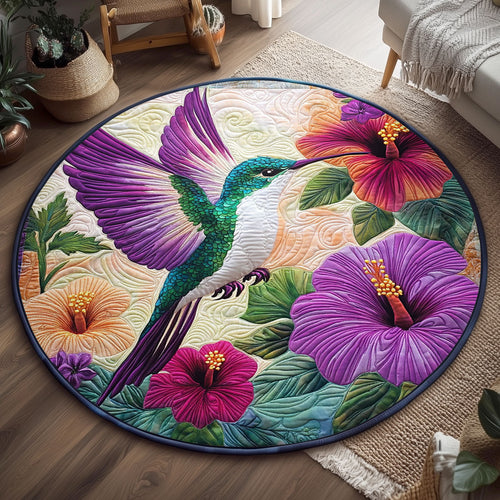 Beautiful Hummingbird WJ0904037CL Quilted Round Mat