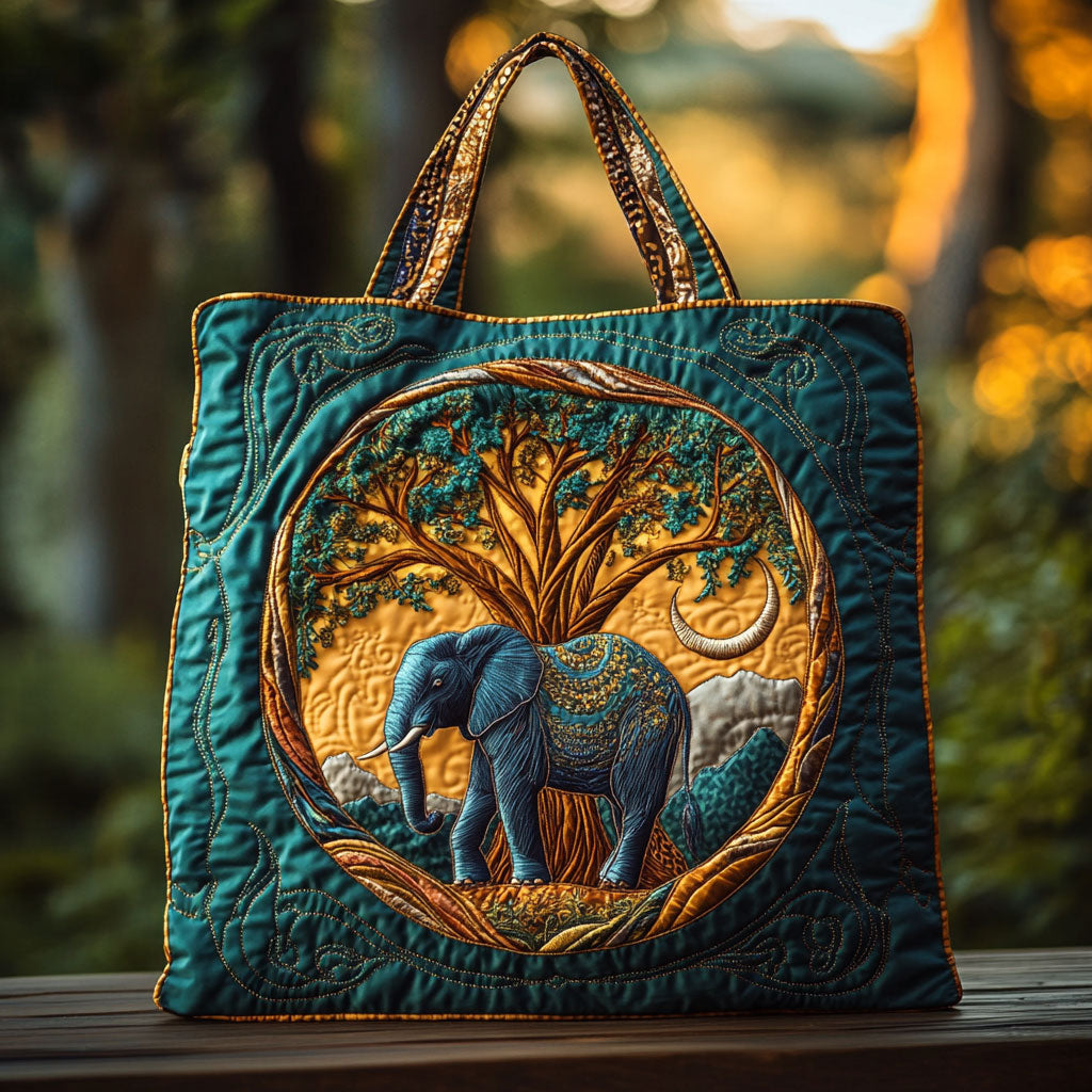 Night Of Elephant WN1010054CL Quilted Tote Bag