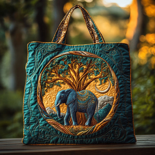 Night Of Elephant WN1010054CL Quilted Tote Bag