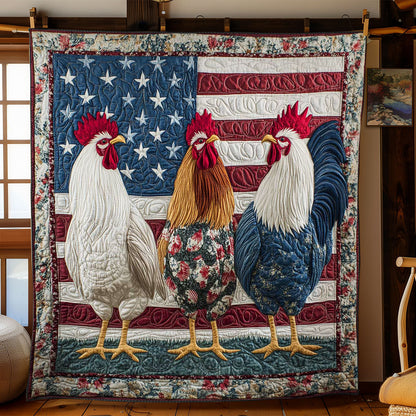 Farmhouse Patriot Rooster WN1002032CL Quilt