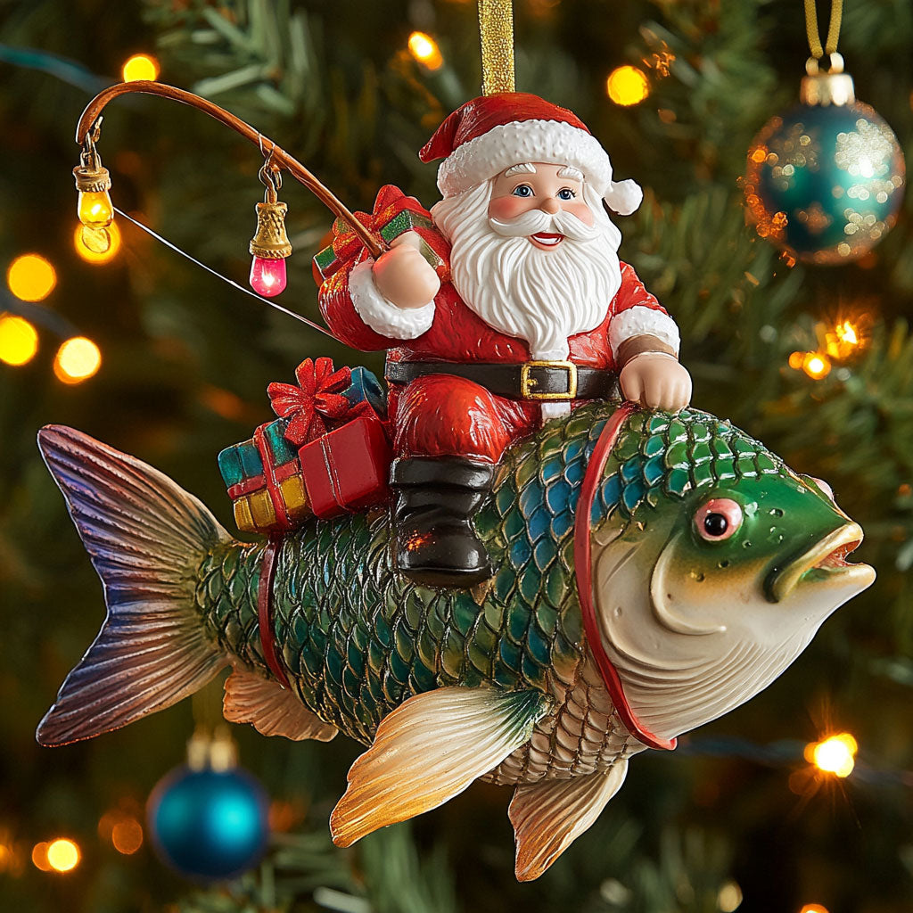 Fishing Santa CW1511062CL Christmas Ornament