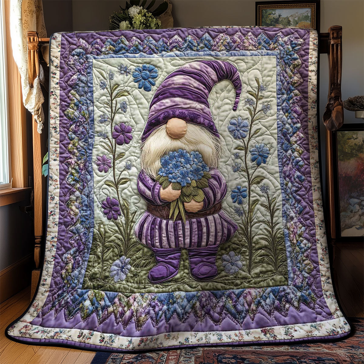 Floral Haven Gnome WN0801005CL Quilt