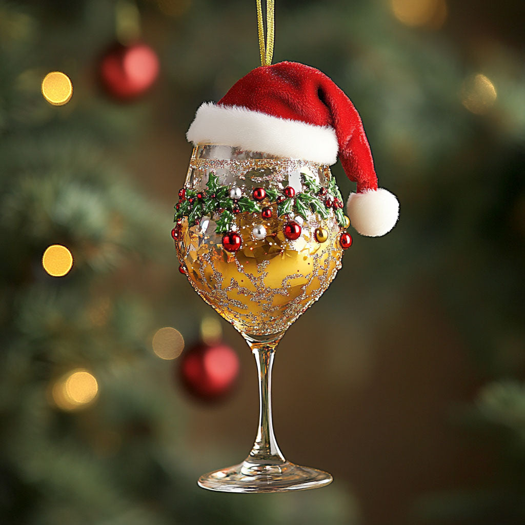 Wine Glass Winter Spirit WN1112123CL Christmas Ornament