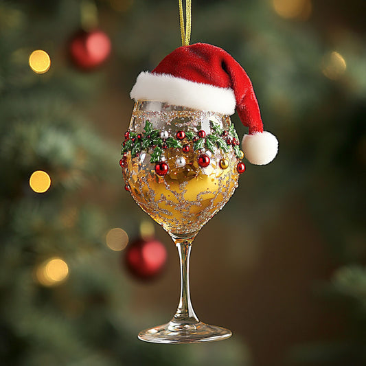 Wine Glass Winter Spirit WN1112123CL Christmas Ornament