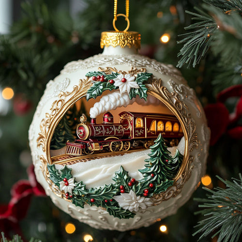 Winter Train Night CW2710037CL Christmas Ornament