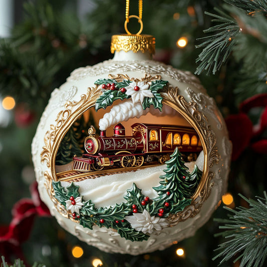 Winter Train Night CW2710037CL Christmas Ornament