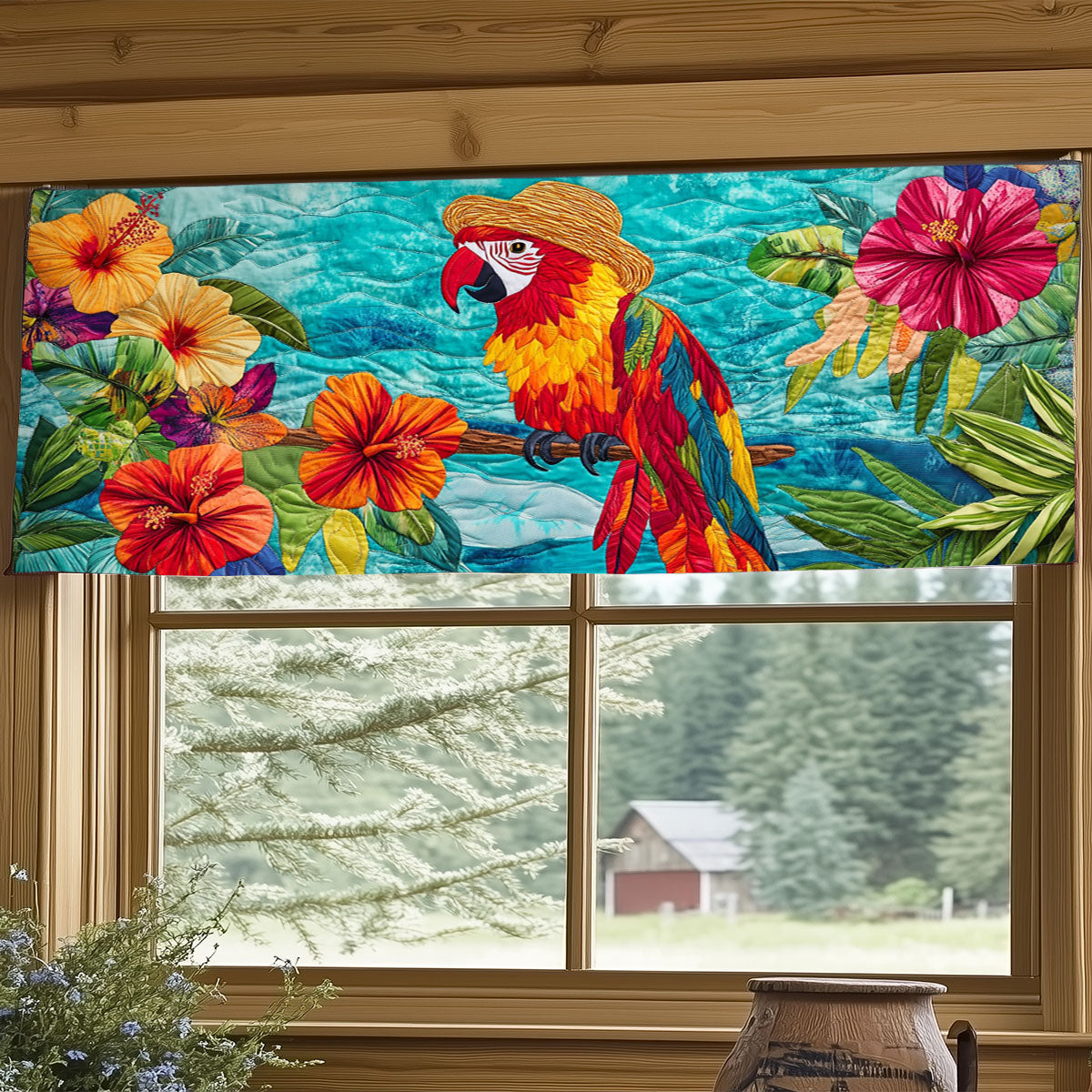 Tropical Macaw WJ0204021CL Quilted Valance