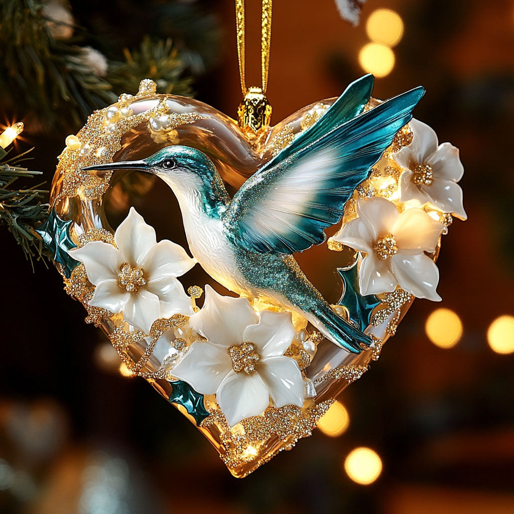 Hummingbird Love Glow CW0412101CL Christmas Ornament