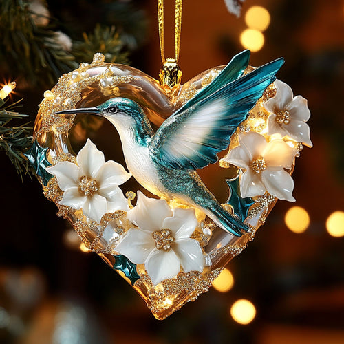 Hummingbird Love Glow CW0412101CL Christmas Ornament