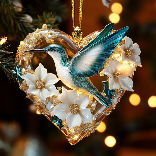 Hummingbird Love Glow CW0412101CL Christmas Ornament