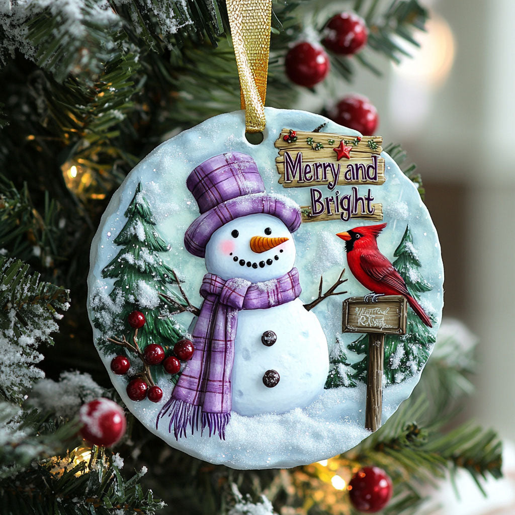 Sweet Snowman Christmas WN1510090CL Christmas Ornament