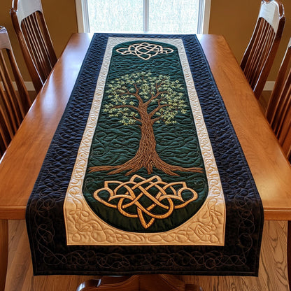 Elegant Green Tree CP3004031CL Quilted Table Runner
