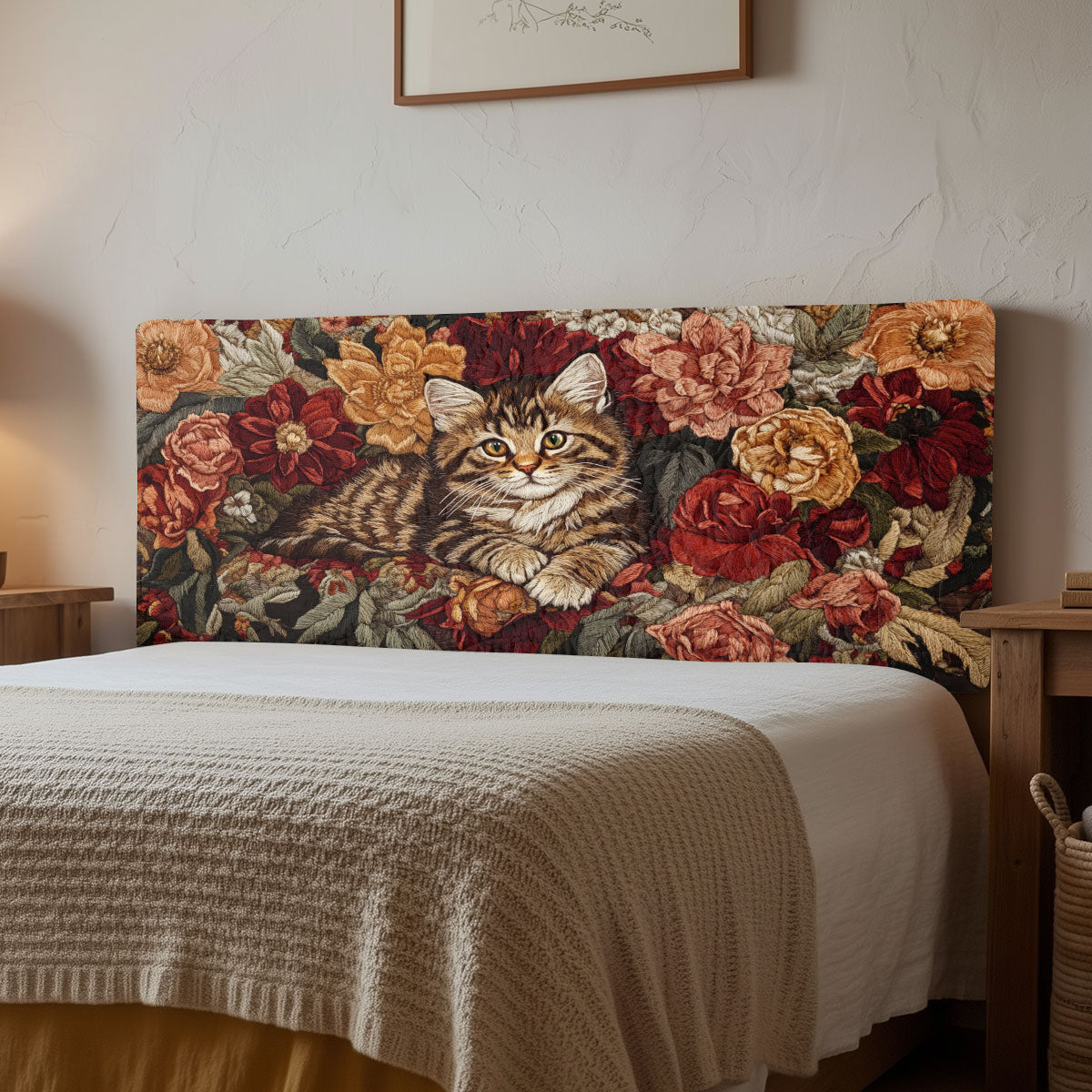 Warm Petal Cat CW2212043CL Quilted Headboard Slipcover