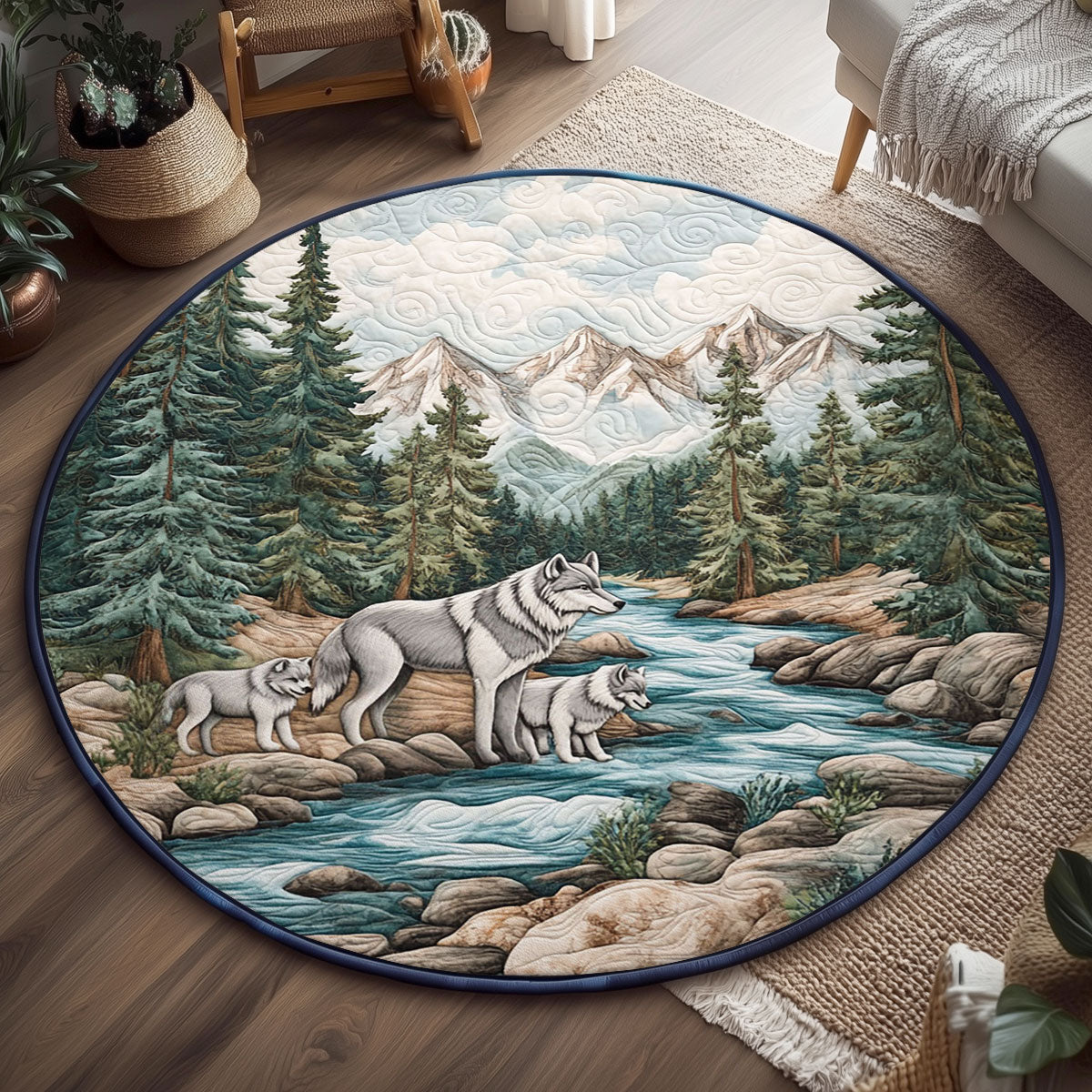 Wild River Wolve WJ2404051CL Quilted Round Mat