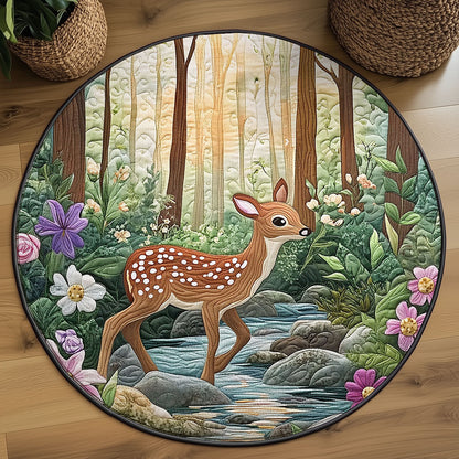 Lone Fawn WJ2406029CL Quilted Round Mat