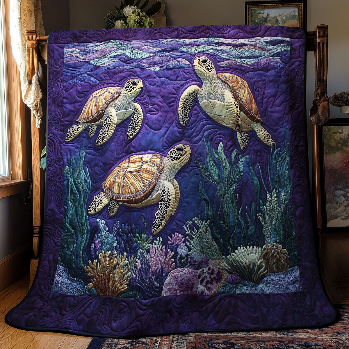 Moonlit Turtle Voyage WN1703096CL Quilt