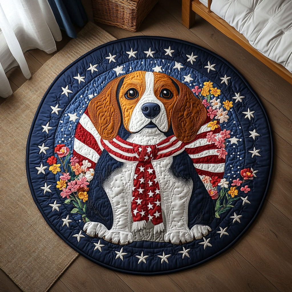 Beagle Glory Night WN1306008CL Quilted Round Mat