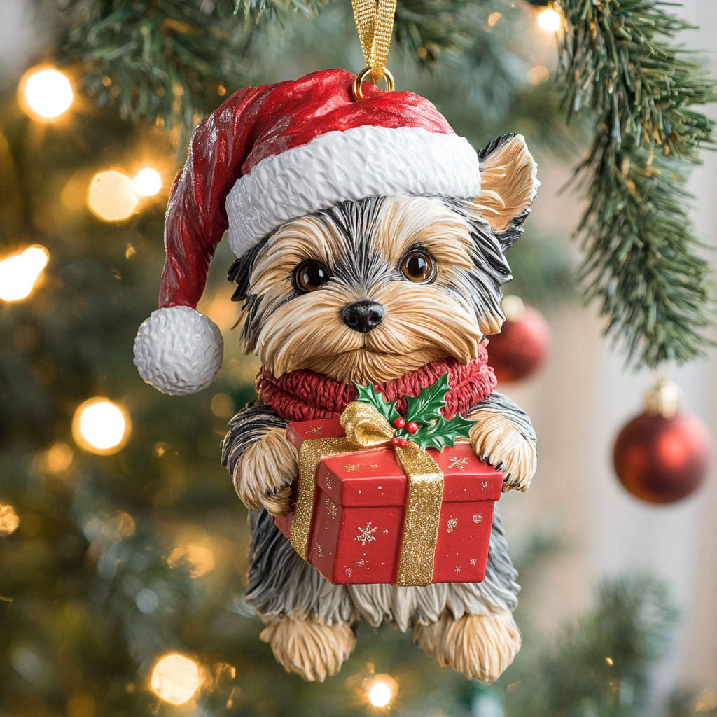 Yorkie Wonder CP1710043CL Christmas Ornament