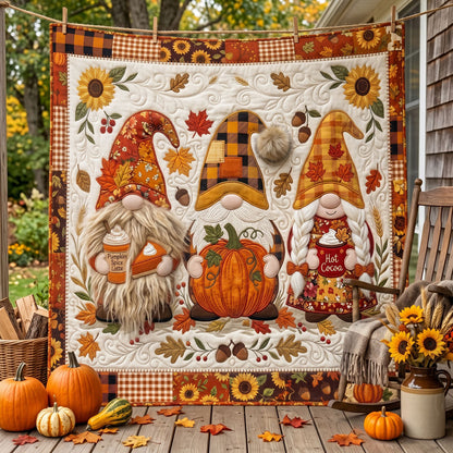 Cozy Autumn Gnome Trio WN2606005CL Quilt