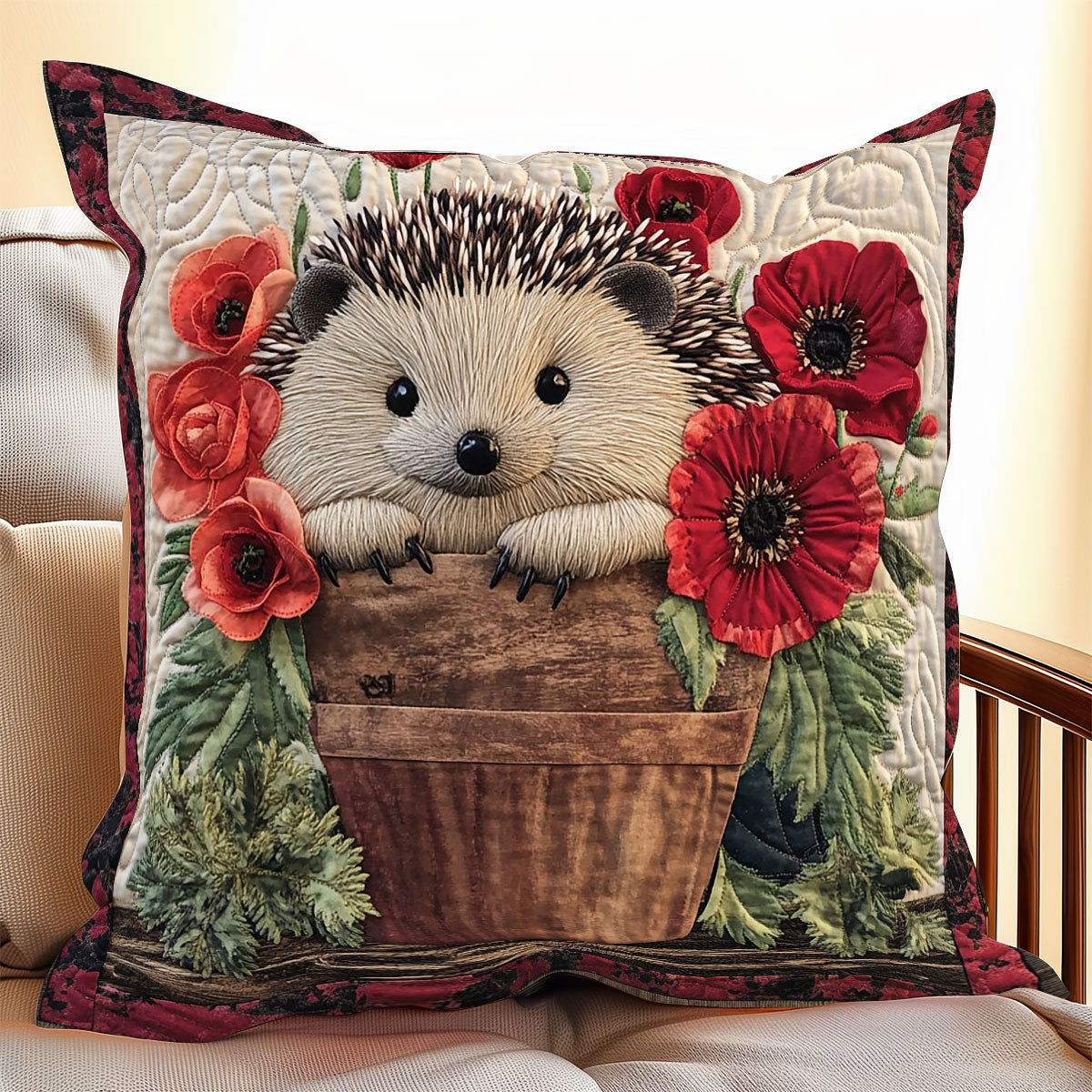 Red Pot Hedgehog CP1604076CL Pillow Case