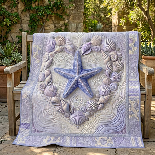 Seashell Heart Starfish WN0705025CL Quilt