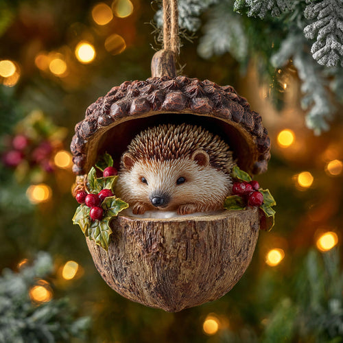 Hedgehog Acorn CW2911012CL Christmas Ornament