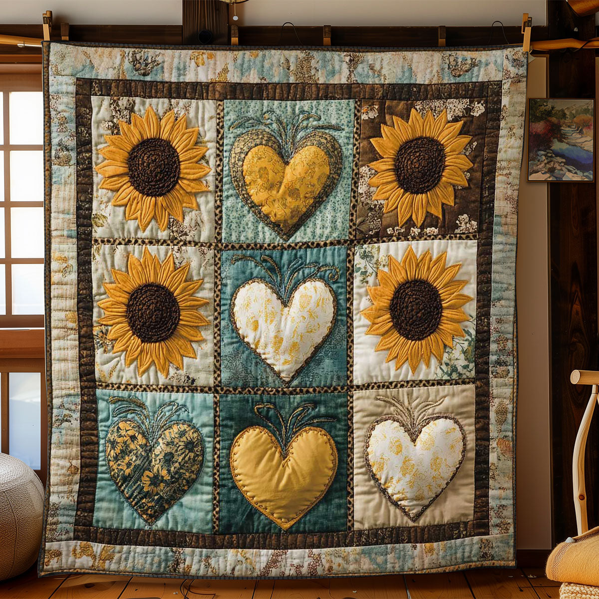 Heart Of Sunflower WN0302003CL Quilt