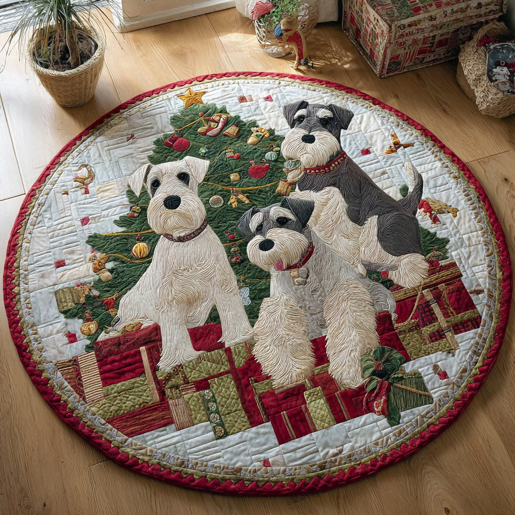 Snuggly Schnauzer XR0611012CL Quilted Round Mat