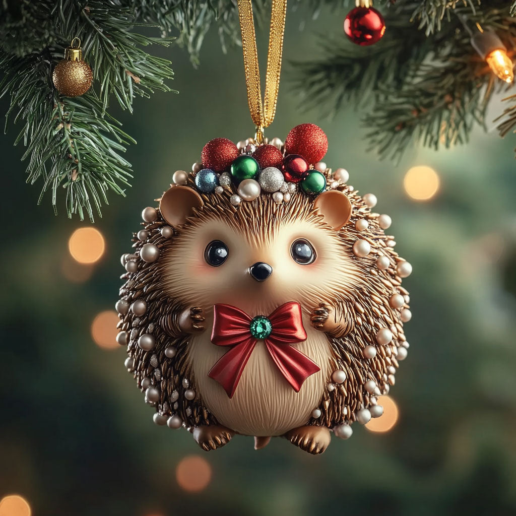 Hedgehog Holiday Magic WN0912015CL Christmas Ornament